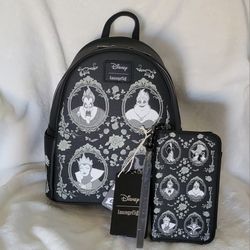 Loungefly Disney Villains backpack and tech wallet
