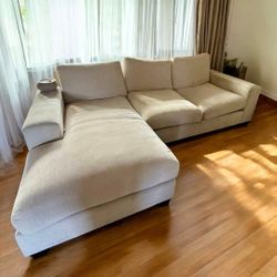 Cream White Pottery Barn 2pc Sectional Sofa with LAF Chaise
