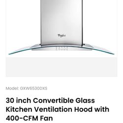 30 Glass Wall mount canopy hood