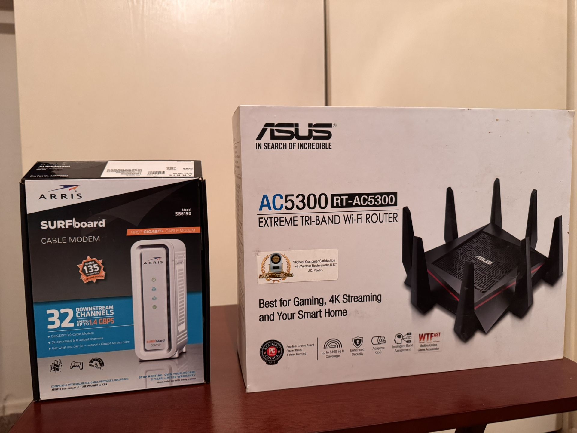 Asus RT-AC5300 Router & Arris Surfboard SB6190 Modem
