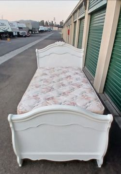 TWIN BED FRAME WITH BOX AND MATTRESS