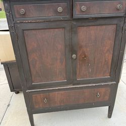 FREE tv stand, antique armoire, Christmas tree, shelves