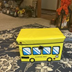 School Bus Canvas Toybox