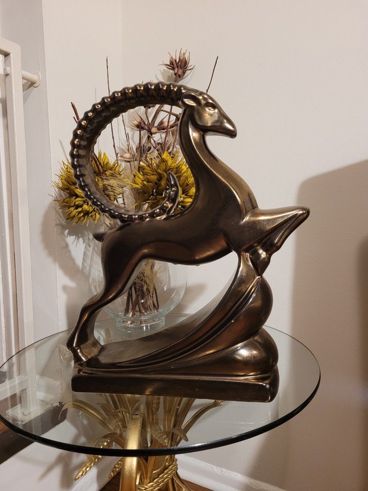 vintage Gazelle Antelope statue 