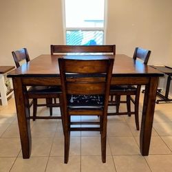 Table (Solid Wood Counter-Height Dining Table Set)