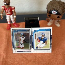 Malik Nabers 2024 Optic/Donruss Rated Rookie 2 Card Lot