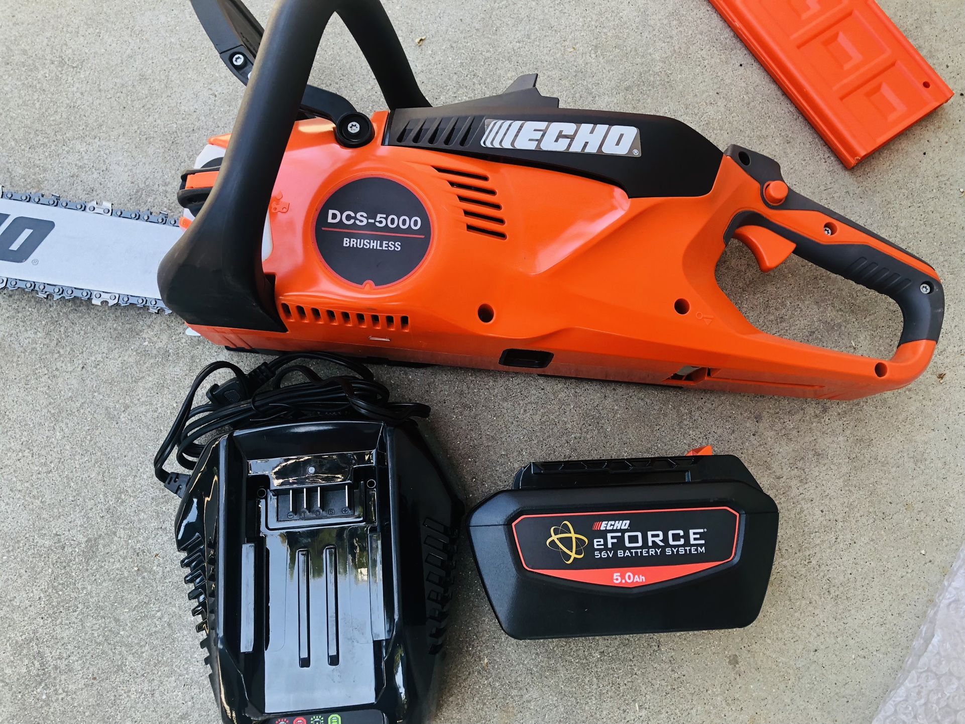 ECHO 56V 18 in. Cordless Electric Battery Brushless Rear Handle Chainsaw Kit with 5.0Ah Battery and Charger