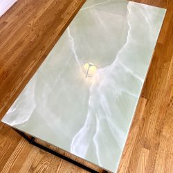 Sage Green Marble Coffee Table 