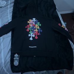 Black chrome hearts zip up
