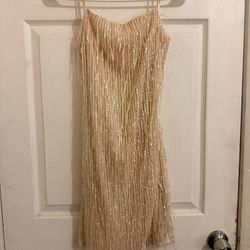 NEW GOLD HOLIDAY DRESS MINI MEDIUM LADIES