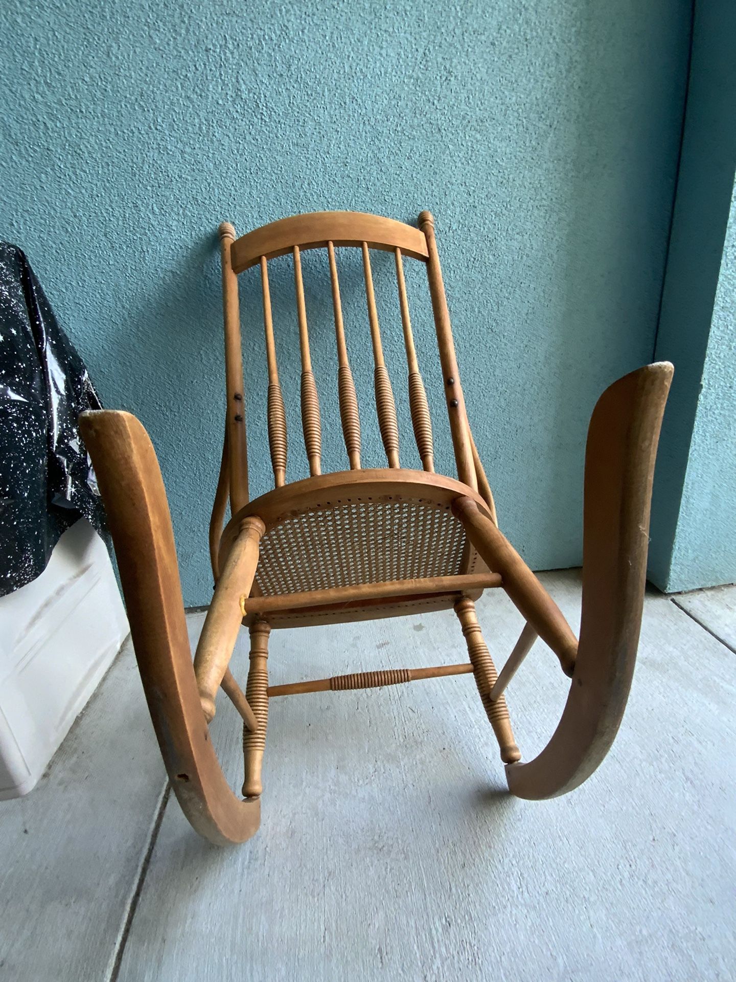 High Back Cane Rocking Chair