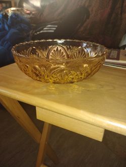 Amber Serving Bowl 1970s