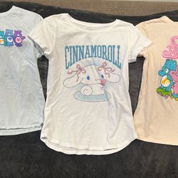 Hello Kitty Cinnamon Roll T-shirts And Care Bear