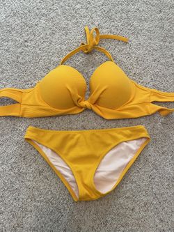 yellow swim suit 