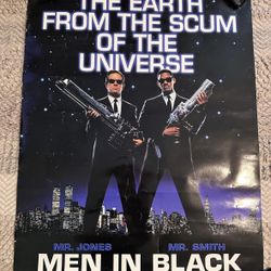 Men In Black Movie Poster Original Double Sided 27x40 Will Smith 1997