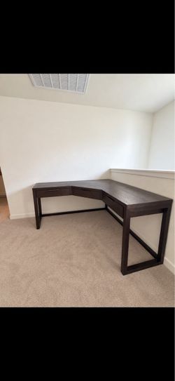 Living Spaces Pierce Espresso L-Shaped Desk