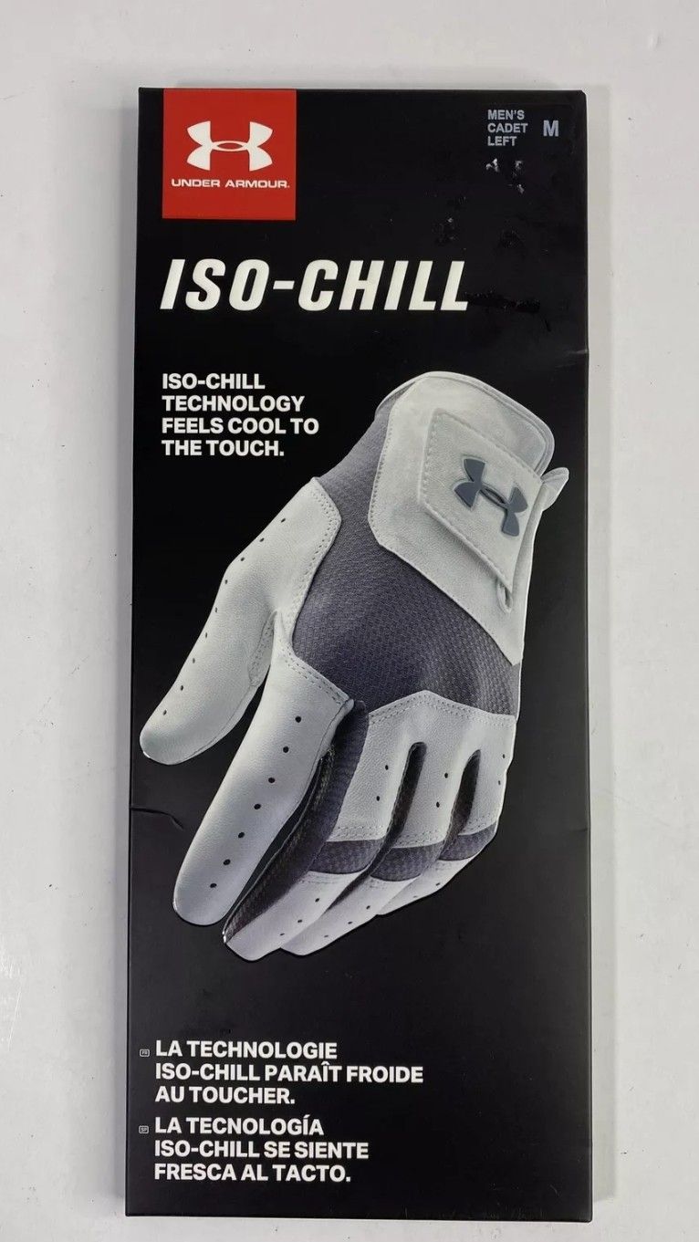 Brand New Under Armour Iso-Chill Golf Glove Left Hand White Gray Men Sizes Medium, Large, XL
