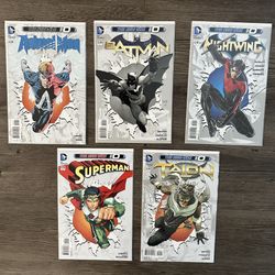 DC New 52 #0 Comic Bundle – Animal Man, Batman, Nightwing, Superman, Talon (Near Mint Condition)