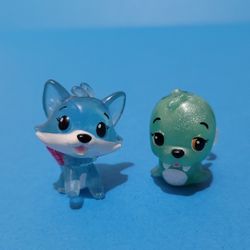 Lot Of 2 Hatchimals Animals Glitter Flocked Many Colors Wings 1” Figures