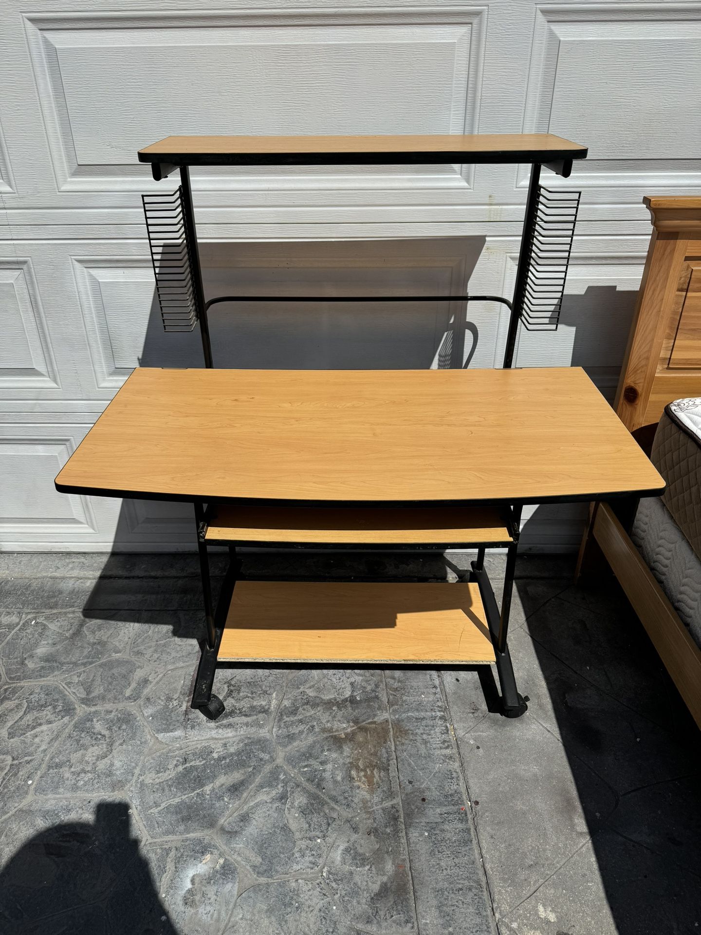 Wooden computer / writing / student desk w/ FREE office chair. 24 deep x  54L x 30 H (51 1/2 hutch) 