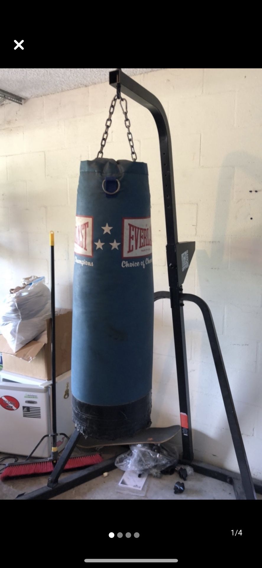 Everlast punching bag and Uppercuts stand