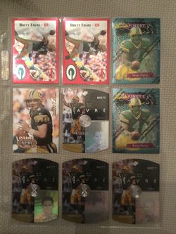 NFL Cards Favre, Marino, Elway, Faulk, autographed cards