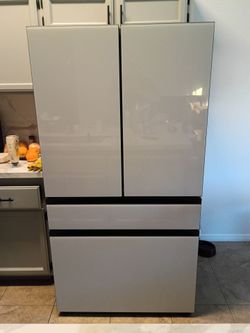 White Samsung BeSpoke Refrigerator