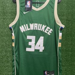 GIANNIS ANTETOKOUNMPO MILWAUKEE BUCKS NIKE JERSEY BRAND NEW WITH TAGS SIZES MEDIUM, LARGE, AND XL AVAILABLE 