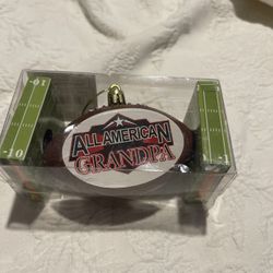 NIB All American Grandpa Brown Football Ornament
