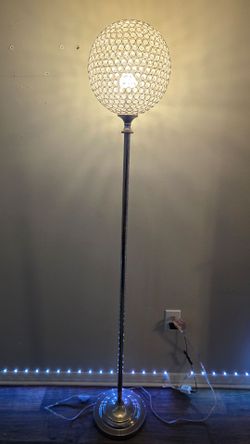 Modern Crystal Globe Floor Lamp - Real Chrome Metal ($60)