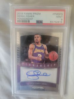 2019 Panini Prizm Derek Fisher Penmanship Auto PSA 9