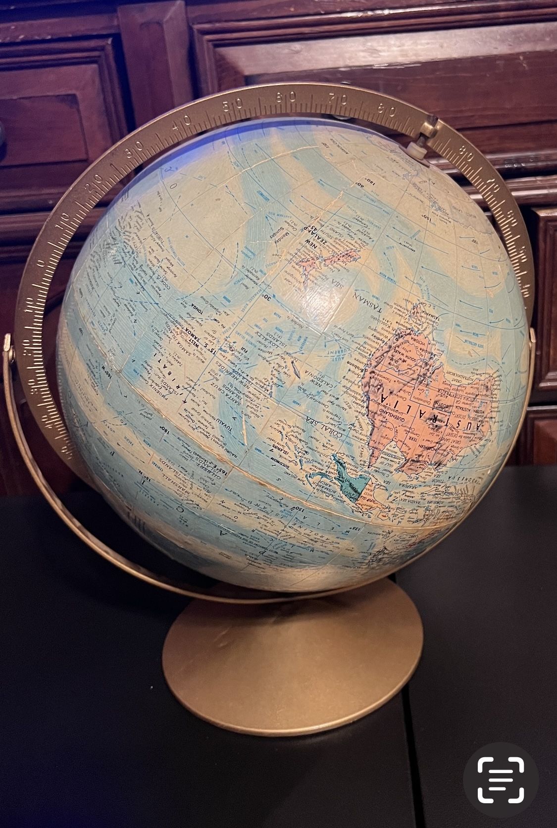 Antique world globe