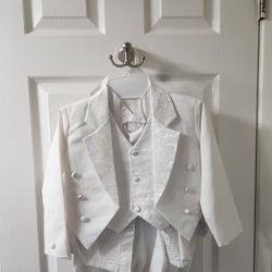 baptism white kids suit