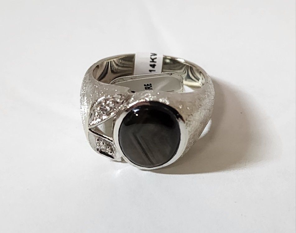 14KWG Black Star Sappihre Ring 8.6g