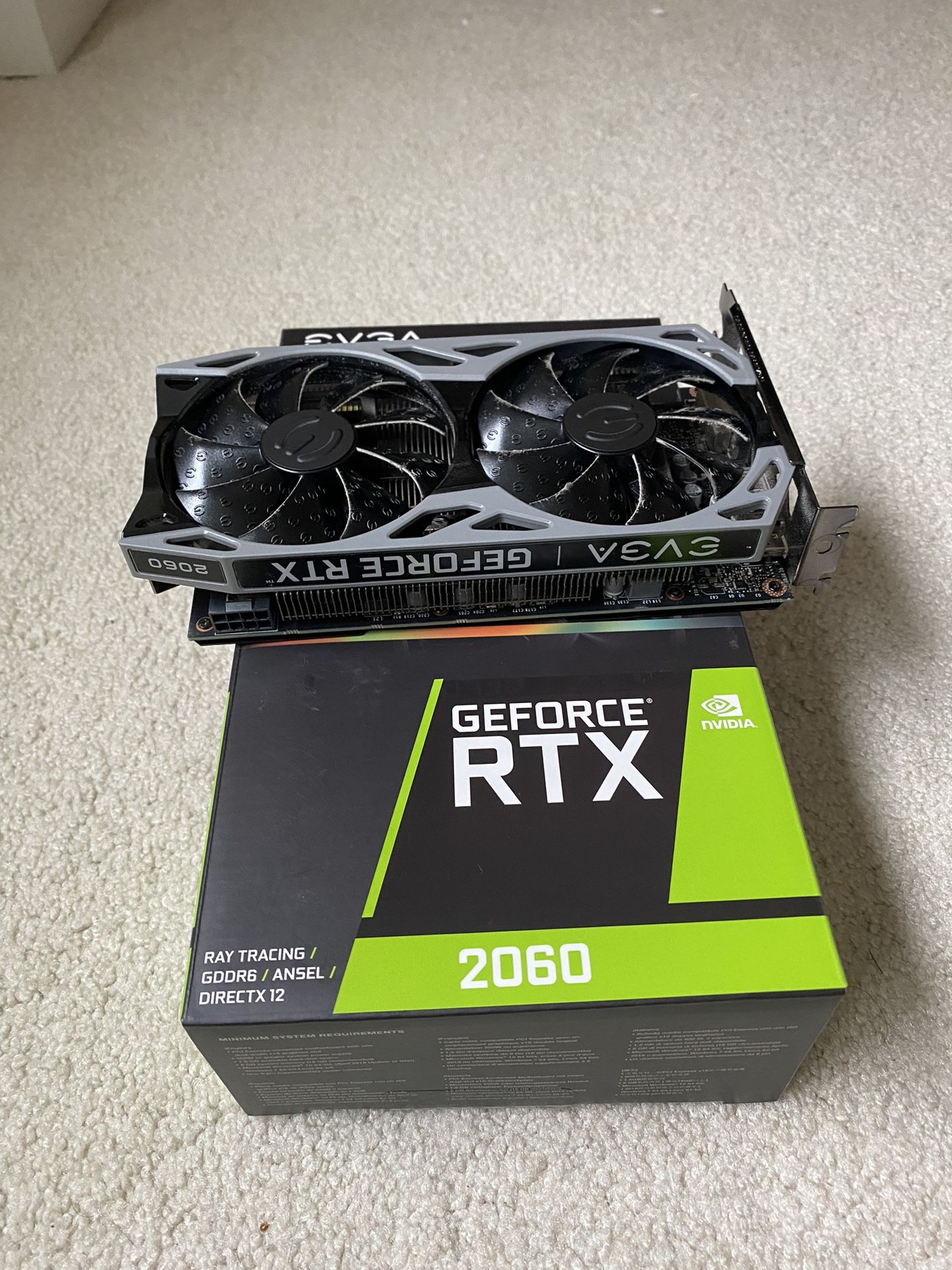 EVGA GeForce RTX 2060 graphics card.