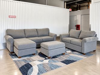 Gray/Blue Sectional Set (Free Delivery)🚚