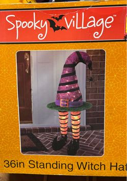 Spooky Village 36” Standing Witch Hat