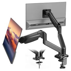 Monitor Arm Desk Mount, Gas Spring Monitor Stand, Adjustable Full Motion VESA with C Clamp & Grommet Base, Supports 6.6-19.8lbs LCD/LED Tilt, Swivel, 