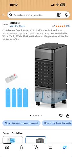 Portable evaporative cooler/ swamp cooler