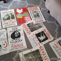 MUSIC BAND Concert Posters, 22" X 14" Heavy Duty Cardboard Paper