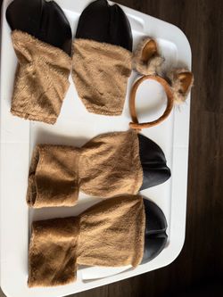 Deer Costume Accessory Set Paws and Ears, leggings and tail