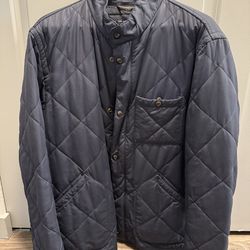 J. Crew navy quilted jacket (size L)