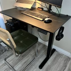 Black electric standing desk