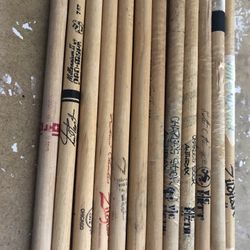 12 Drum Sticks From Various Concerts