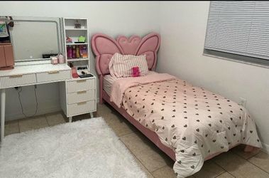 Pink butterfly LED bed!