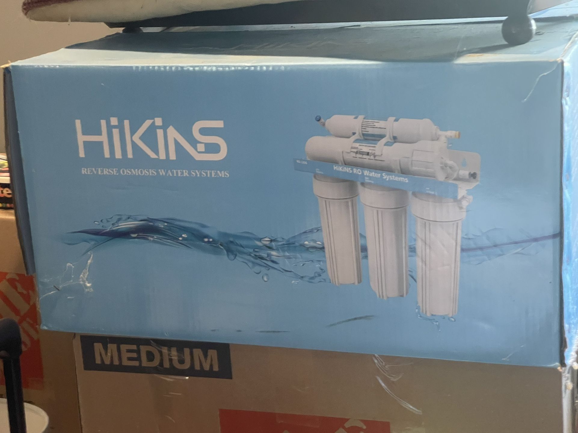 HiKiNS Reverse Osmosis Water Filtration System RO-125G 5-Stage Home Drinking RO Water Filter System with Large Flow 125GPD Membrane and Efficiency of