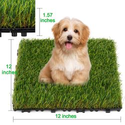 Artificial Grass Turf Tiles Interlocking Fake Grass Self-draining Indoor/Outdoor
