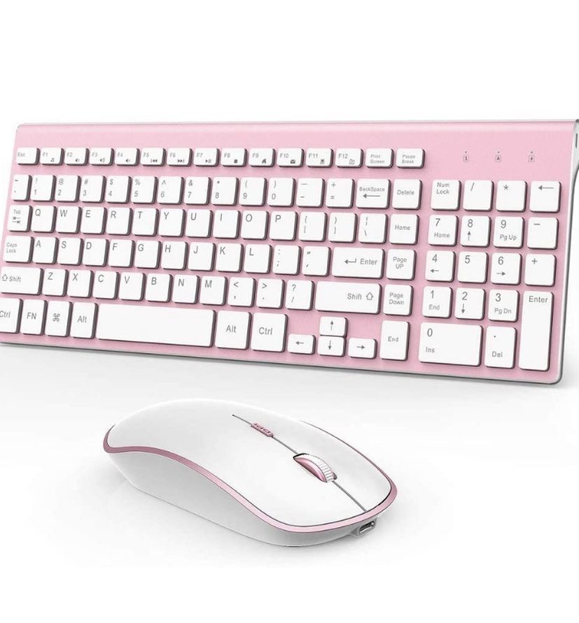 Rosy Brand New Joyaccess Quiet Keyboard And Mouse Set