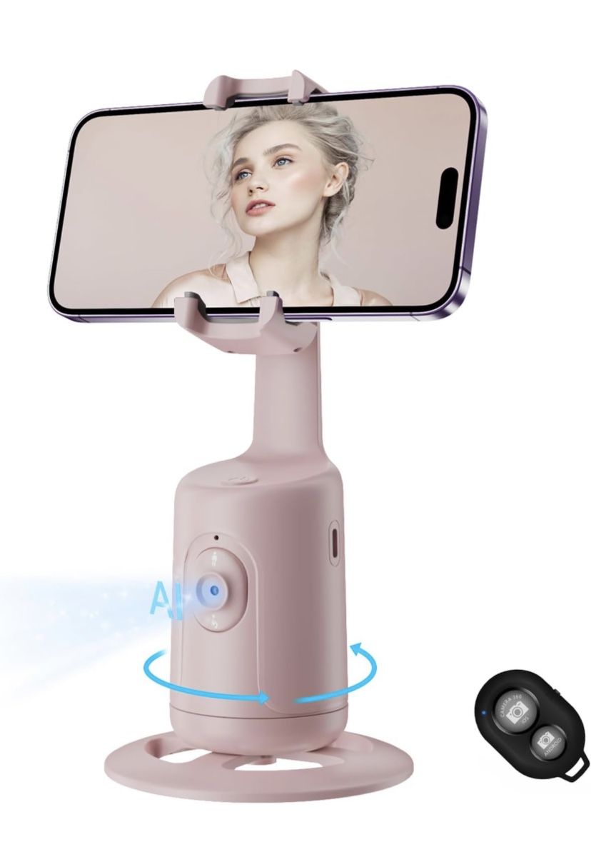 Auto Face Tracking Tripod, No App, 360° Rotation Face Body Phone Camera Mount Gesture Control, Smart Shooting Holder 