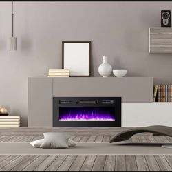 36 Inches Recessed /wall mounted Electric Fireplace With  Remote